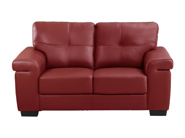 Vente-unique - 2-sits lädersoffa HAZEL - Röd