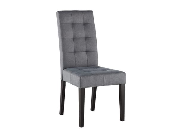 Vente-unique - Set med 6 stolar i grått tyg och trä VILLOSA