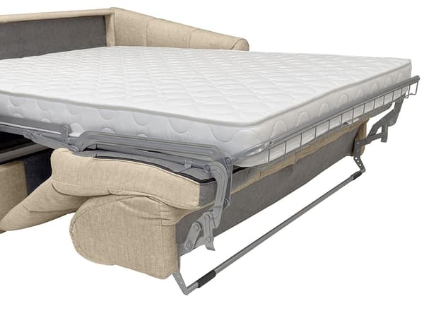 Vente-unique - 4-sitssoffa bäddbar snabbmodell i beige sammet - Sovbredd 160 cm - Madrass 13 cm RETUNA