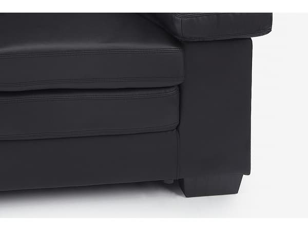 Vente-unique - 2-sits buffelläderssoffa MIMAS - Svart