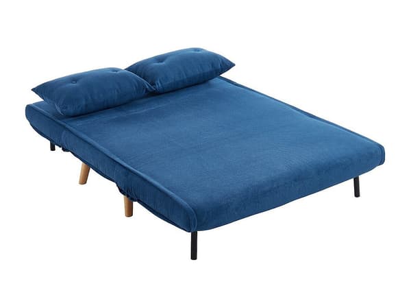 Vente-unique - 2-sitsig konvertibel soffa i blått tyg VALERIO