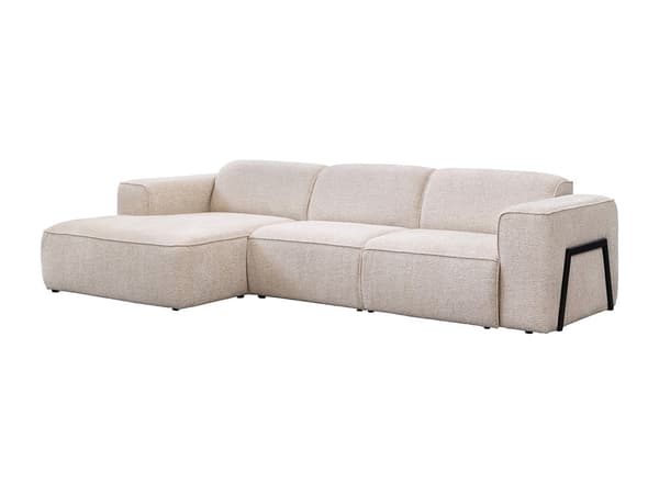 Vente-unique - vänstervänd hörnsoffa i Melerat tyg - Beige TEJAMI