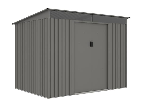 Vente-unique - Trädgårdsbod galvaniserat grått stål 4,77 m² FOLCO