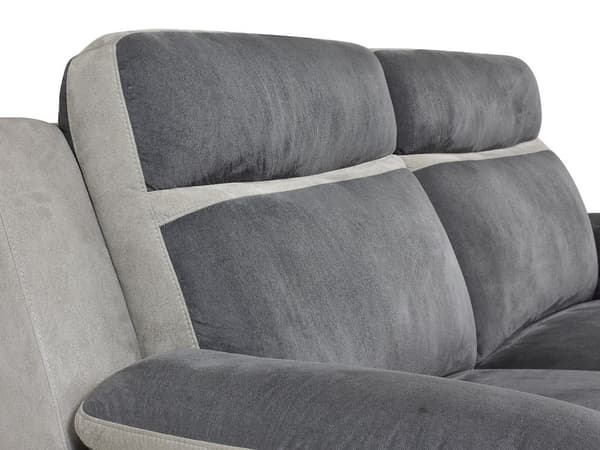 Vente-unique - 3-sits reclinersoffa i antracitgrå mikrofiber och ljusgrå band TALCA