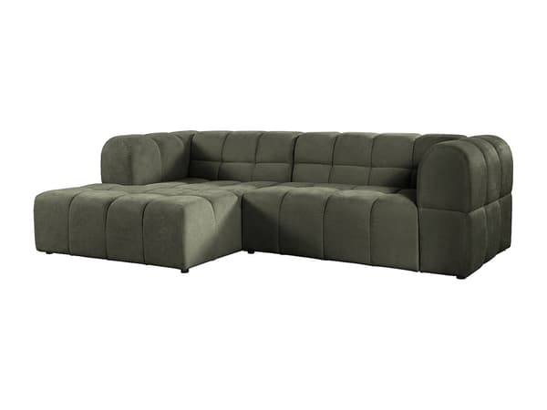 Vente-unique - Vänster hörn soffa i texturerat tyg - Khaki RIMALO