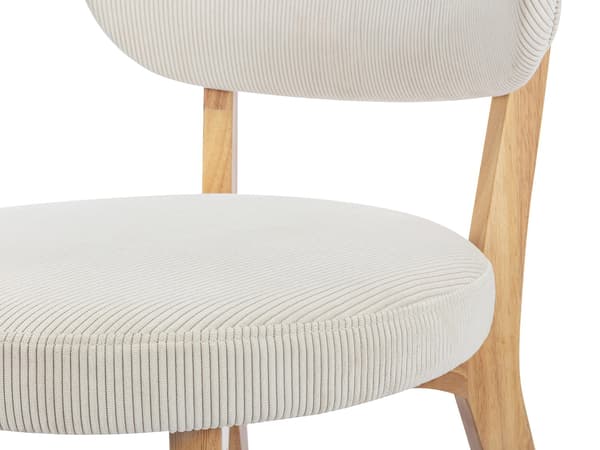 Vente-unique - Set med 2 stolar i manchestervelour och gummiträ - Vit - TORIEL
