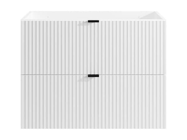 Vente-unique - Upphängd kommod med ränder - Matt vit - 80 cm - ZEVINI
