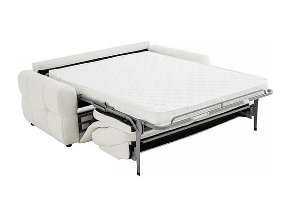 Vente-unique - 3-sitssoffa bäddbar i beige chenille ECORIA