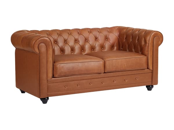 Vente-unique - Chesterfield 3-sits soffa i ljusgrått tyg CRONEL