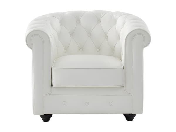 Vente-unique - Fåtölj i buffelläder CHESTERFIELD – Vit