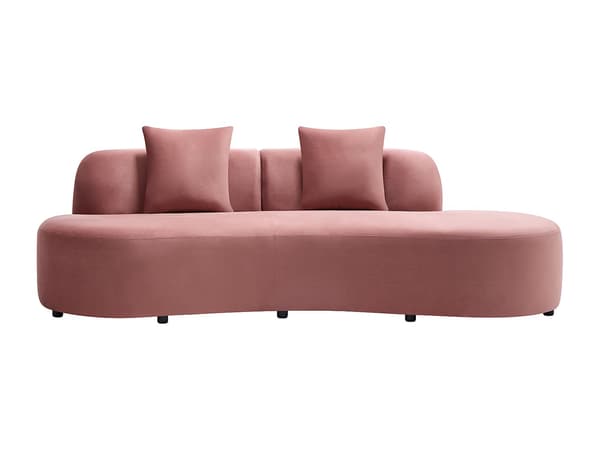 Vente-unique - 3-sits soffa i rosa sammet BASILIANA
