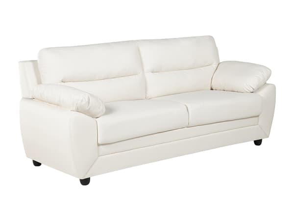 Vente-unique - 3-sitssoffa och 2-sitssoffa i läderimitation MANOA - Vit