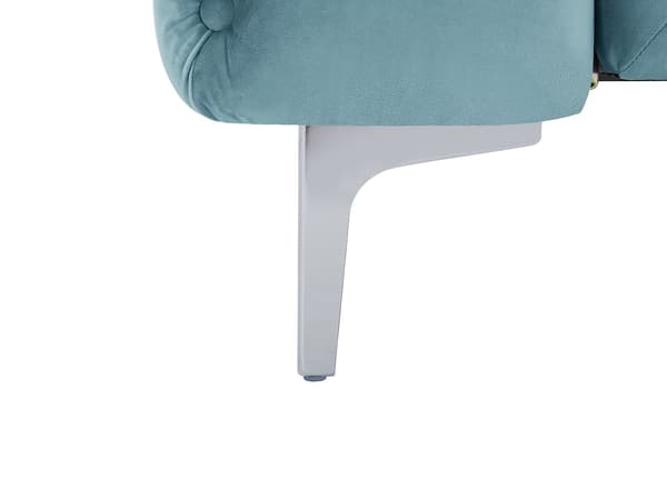 Vente-unique - EDWINA 2-sits Chesterfield-soffa i pastellblå sammet