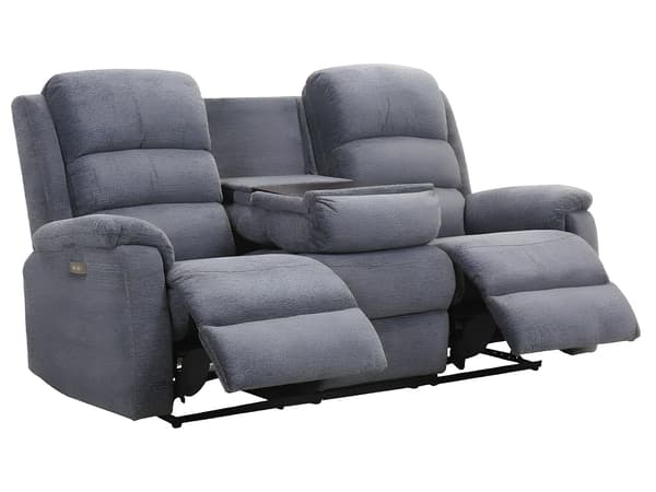 Vente-unique - Elektriska reclinersoffor 3-sits och 2-sits i grått tyg NEVERS