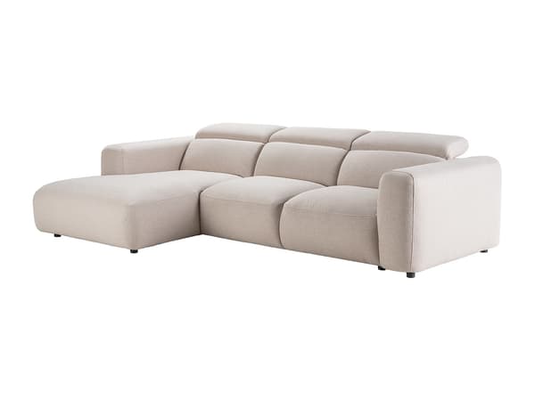 Vente-unique - Vänstervänd soffa i melerat beige tyg NELORIM