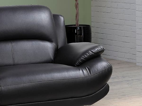 Vente-unique - 2-sits soffa i läderimitation MUSKO - Svart