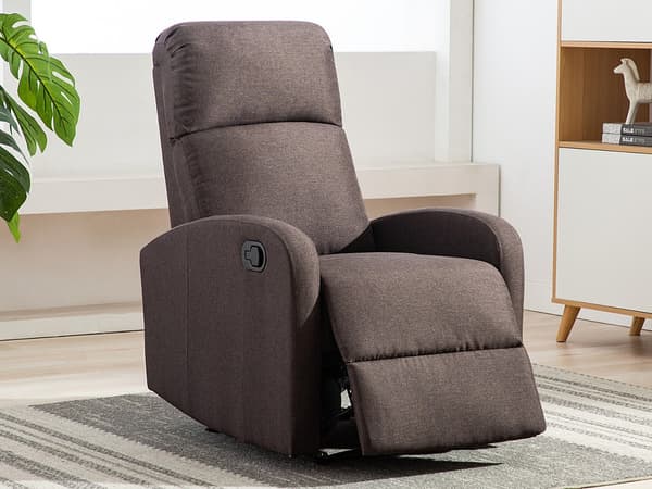 Vente-unique - Reclinerfåtölj i tyg ISAO - Brun