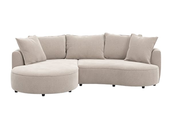Vente-unique - Vänsterställd soffa i taupe chenilletyg CEPRANO från Maison Céphy