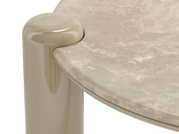 Vente-unique - Soffbord i marmor och MDF - Beige - NARODI
