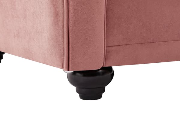 Vente-unique - 2-sitssoffa CHESTERFIELD - Pastellrosa sammet