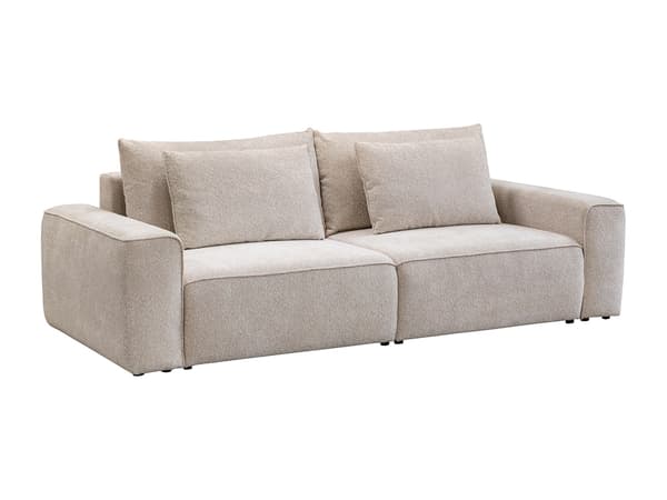 Vente-unique - 3-sitsig bäddsoffa i beige chenilletyg RICAPO