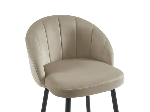 Vente-unique - Set med 2 barstolar i sammet och metall - Beige - ELIRAM