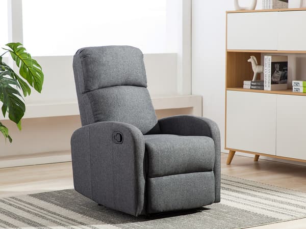 Vente-unique - Reclinerfåtölj i tyg ISAO - Mörkgrå