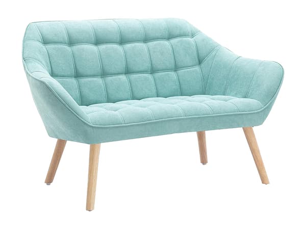 Vente-unique - 2-sits soffa i havsgrönt tyg CASERTA