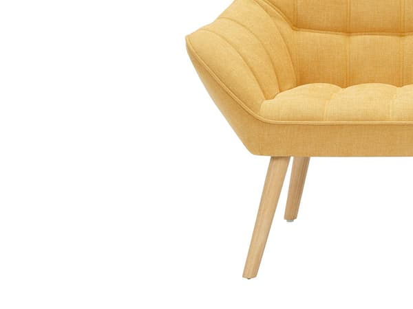 Vente-unique - 2-sits soffa i senapsgult tyg CASERTA