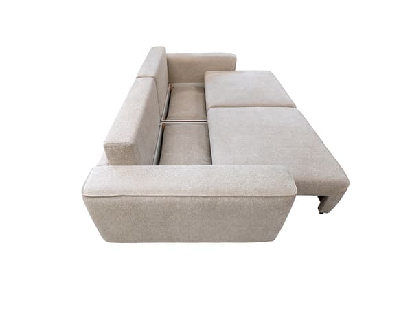 Vente-unique - 3-sitsig bäddsoffa i beige chenilletyg RICAPO