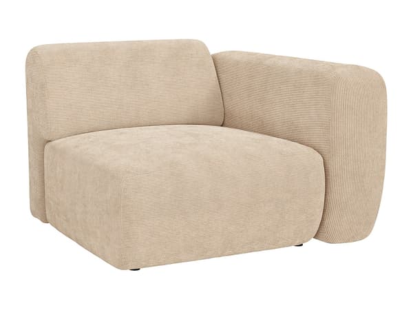 Vente-unique - 3-sits modulsoffa i finribbad manchester - Beige - Maison Céphy POGNI
