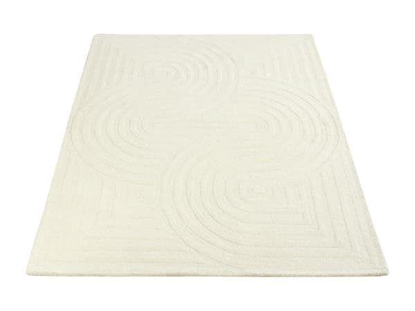 Vente-unique - Handtuftad matta 100% ull - 200 x 290 cm - Benvit - 2000g/m² - LUZAN