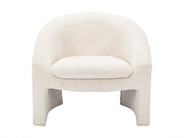 Vente-unique - 2-sits soffa och fåtölj i krämfärgad manchester OSSANA