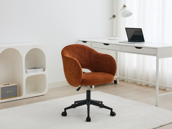 Vente-unique - Kontorsstol - Texturerat tyg - Terrakotta - ACACILIO