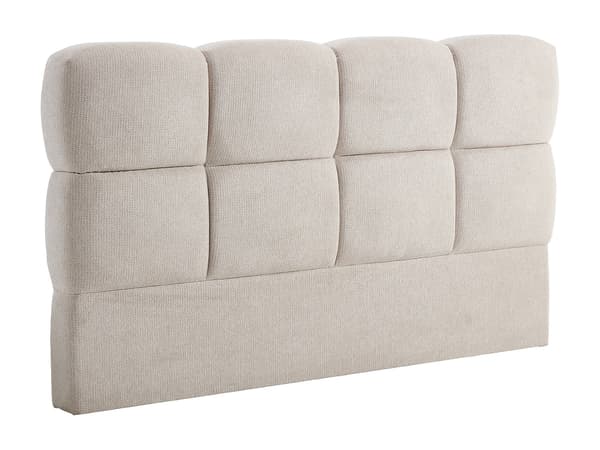 Vente-unique - 180 cm sänggavel - texturerat tyg - beige - DAMADO