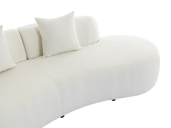 Vente-unique - 3-sitssoffa i vit bouclétyg BASILIANA