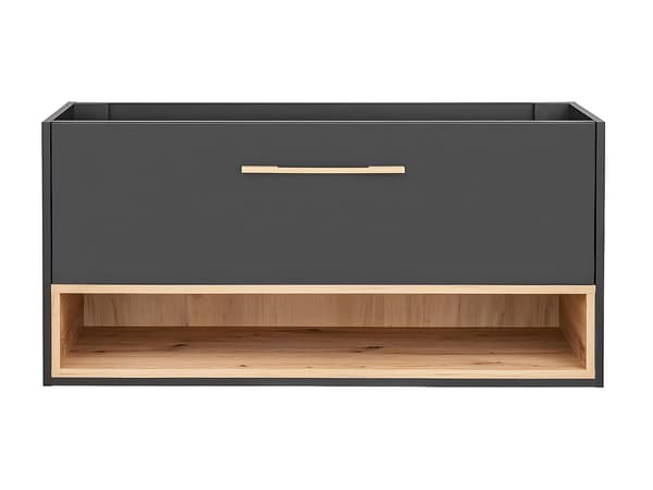 Vente-unique - Upphängt badrumsmöbel i mörgrått - 120 cm - YANGRA