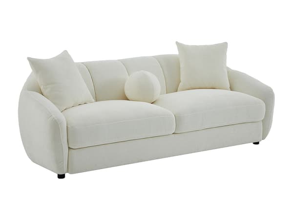 Vente-unique - 3-sits soffa i strukturerat elfenbenstyg NAFEKI