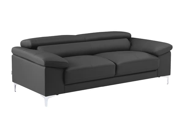 Vente-unique - 3-sitssoffa i läder SOLANGE - Mörkgrå