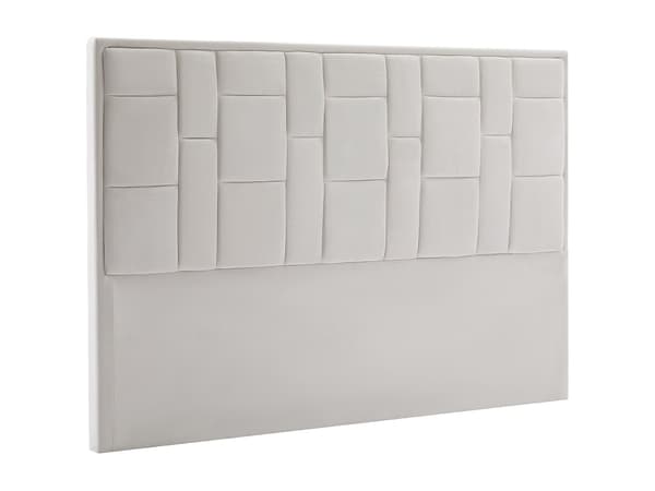 Vente-unique - 160cm Sänggavel - Sammet - Beige - HERMINE