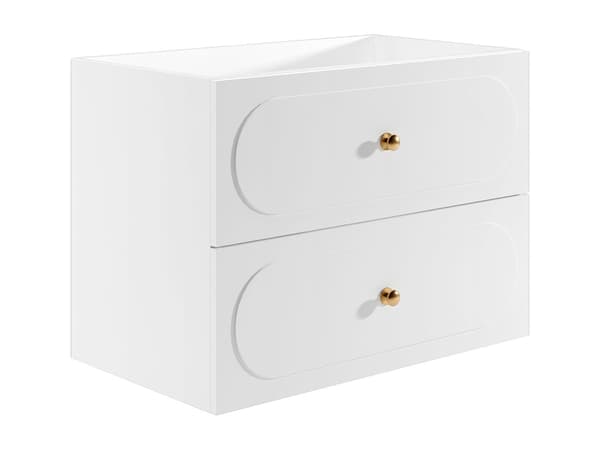 Vente-unique - Upphängt underskåp för tvättställ - Vit - 80 cm - SATOBAL