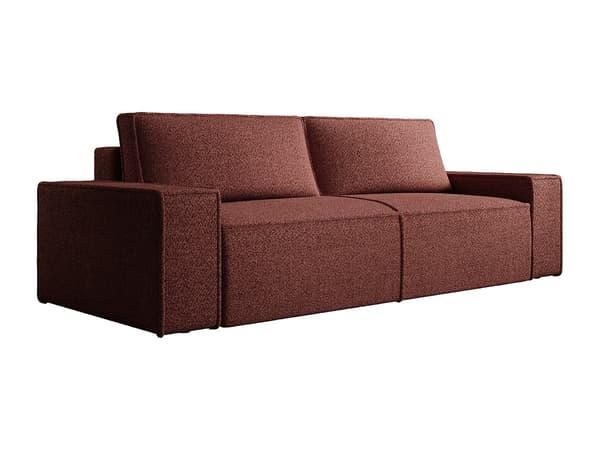 Vente-unique - 4-sitssoffa bäddsoffa i vinröd chenille AMELIA