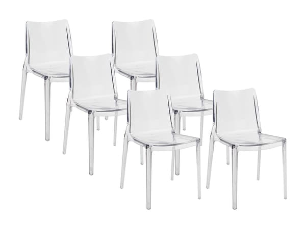 Vente-unique - Set med 6 stolar i polykarbonat - Kristall - RANZAKA