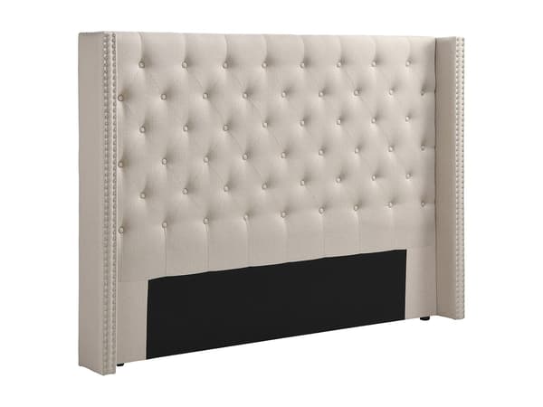 Vente-unique - Stoppad sänggavel 170 cm - Tyg - Beige - MASSIMO