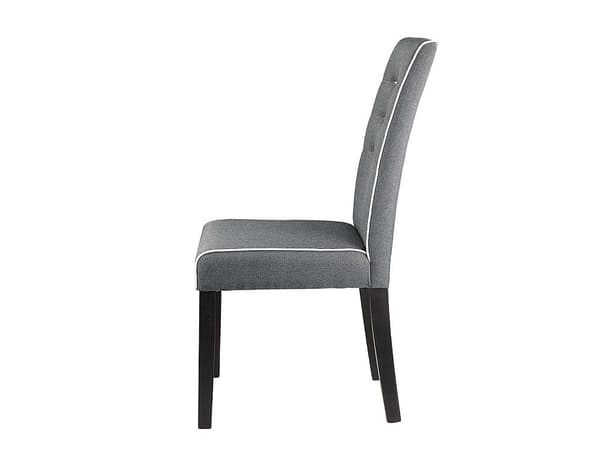 Vente-unique - Set med 6 stolar i tyg och gummiträ - Grå - GABELLE