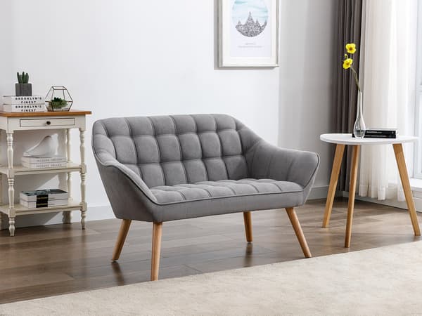 Vente-unique - CASERTA 2-sitssoffa i grått tyg