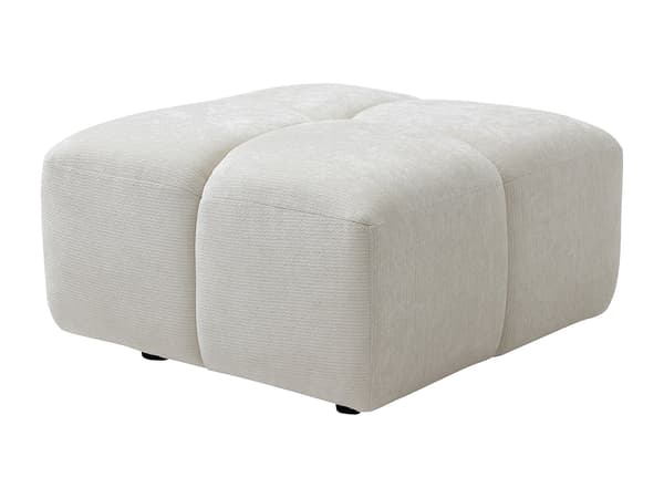 Vente-unique - Puff i texturerat tyg off-white CARLIVI