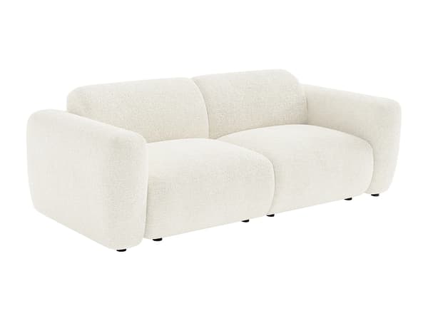 Vente-unique - 3-sits modulsoffa i vitt bouclétyg från Maison Céphy POGNI