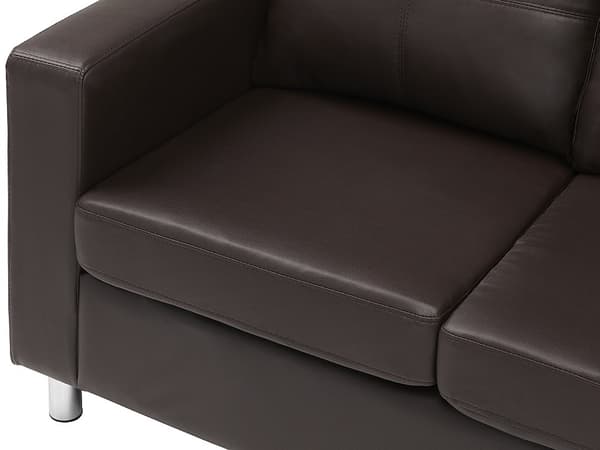 Vente-unique - 2-sits soffa i läderimitation ACKLEY - Brun