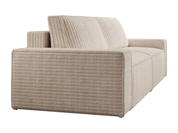 Vente-unique - AMELIA 3-sitssoffa i bred beige sammet